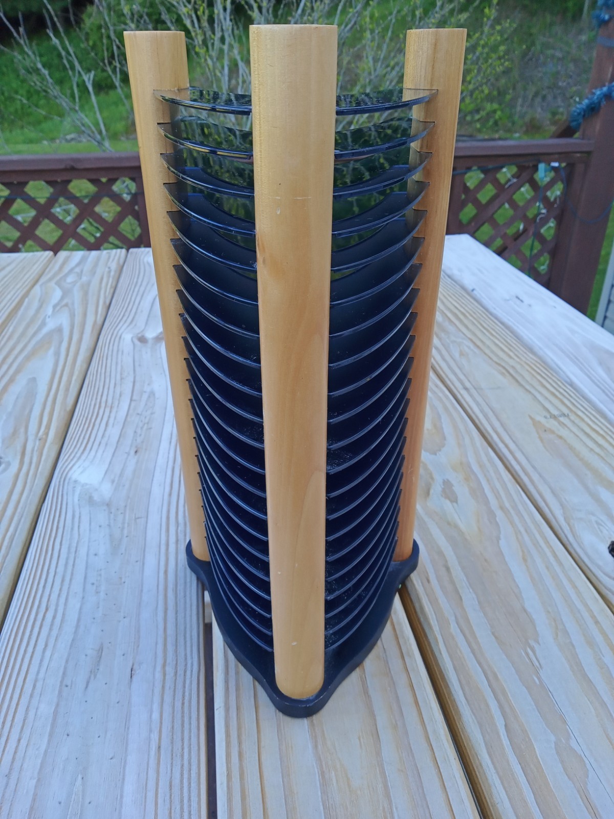 Vintage Atlantic 20 CD Tower Rack With Wood Design Stackable gallery
