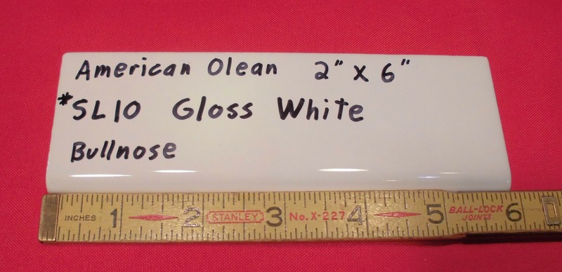 1 pc. Starting Line by American Olean: #SL10 Gloss White Bullnose Ceramic Tile gallery