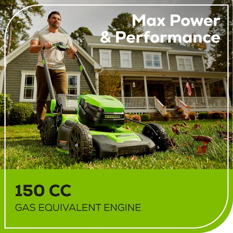 Greenworks 80V 21 inch Self-Propelled Mower w/ 4Ah + 2Ah Battery & Rapid Charger gallery