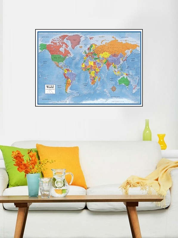 Current World Classic Wall Map, Laminated 24x36 Inches for Easy Viewing gallery