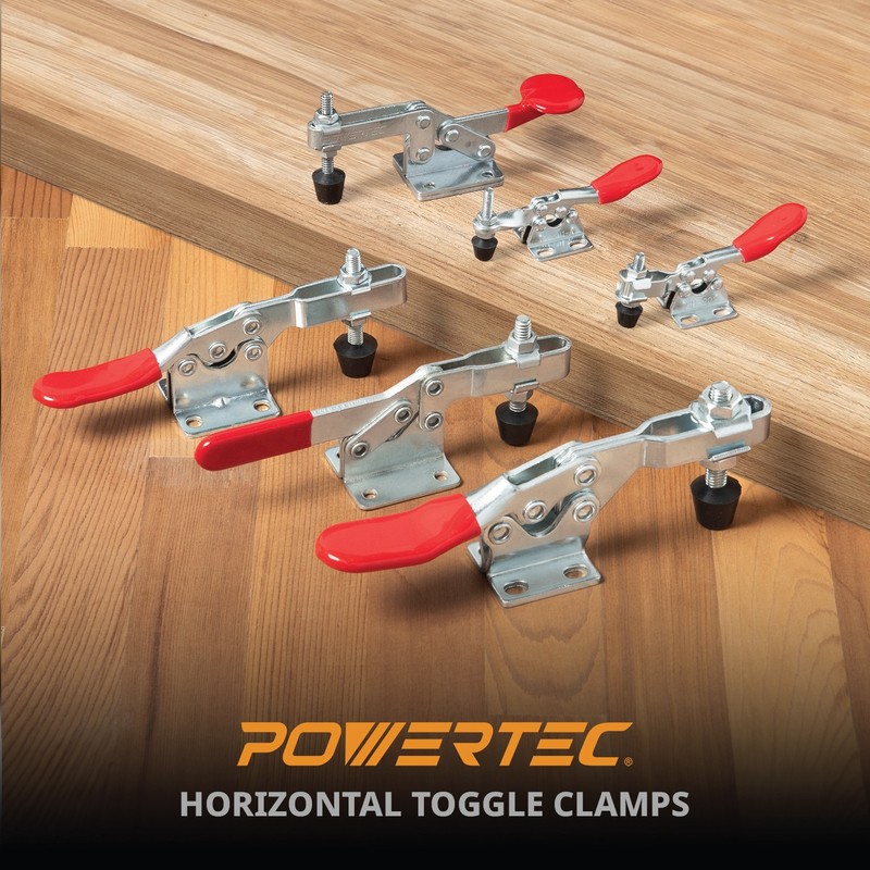 POWERTEC Quick Release Horizontal Toggle Clamp 201B 300lb Holding Capacity 12PK gallery