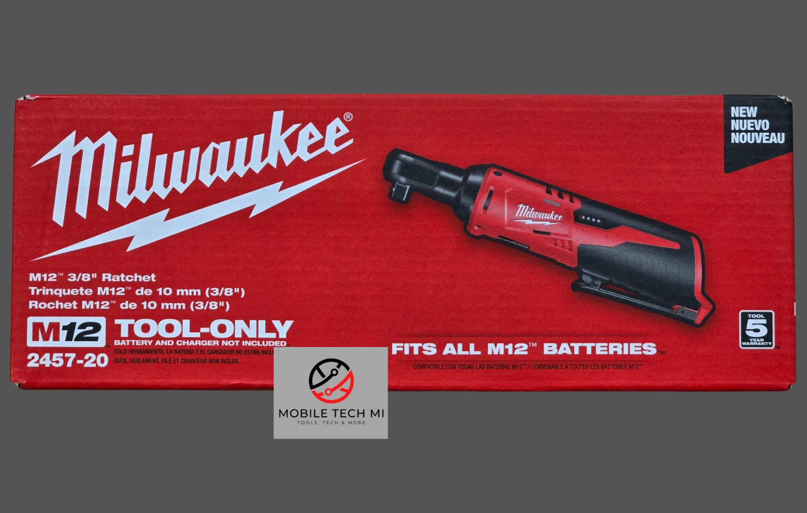 Milwaukee M12 FUEL 3/8" High Speed Ratchet 2567-20 Kit 2.0 Ah Battery + Charger gallery