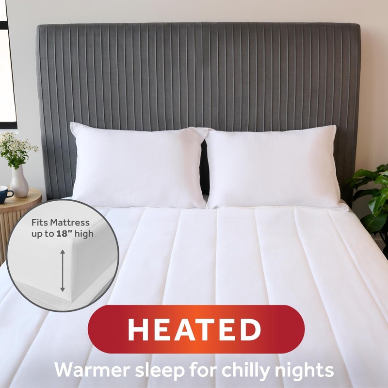 Sunbeam Polyester Wi-Fi Connected Mattress Pad, Electric Blanket, 10 Heat Set... gallery