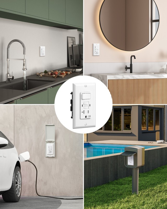 DEWENWILS 20A GFCI Switch Outlet Combo, 20 Amp GFCI Outlet, Weather Resistant gallery