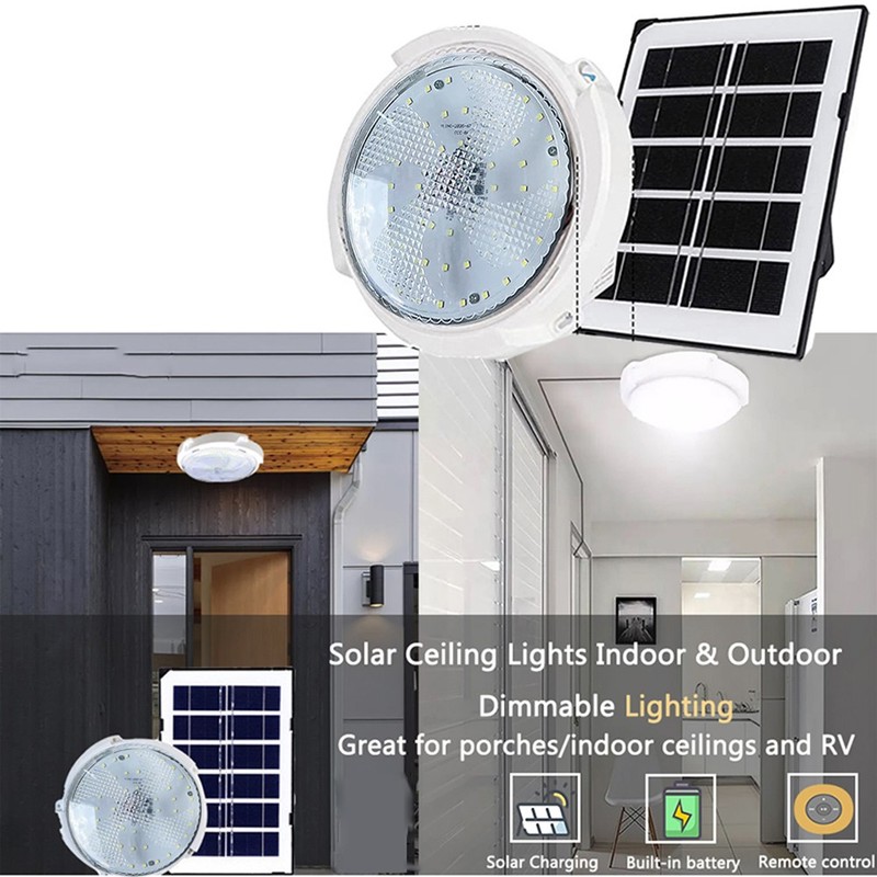 Solar Panel Powered Light Pendant Ceiling Lamp Indoor Outdoor Garden Shed Barn gallery