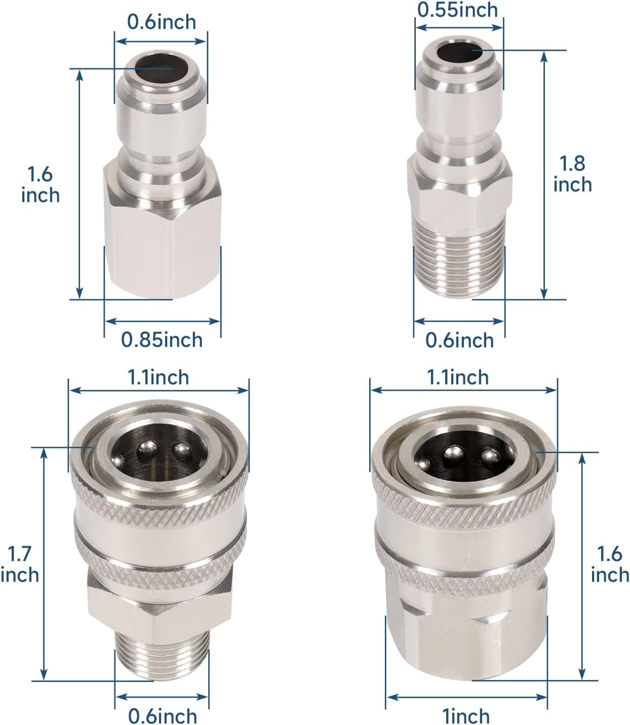 3/8 Inch Quick Connect Fittings for Pressure Washers Stainless Steel Adapter gallery