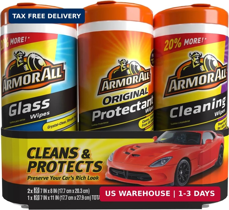 Armor All Car Interior Value Pack, 90 Count, Includes Auto Glass Cleaner, Cleani gallery