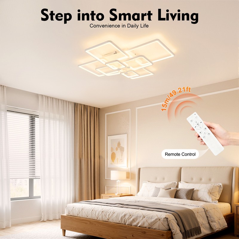 Modern LED Ceiling Light Dimmable Pendant Fixture Lamp Living Room Chandelier gallery