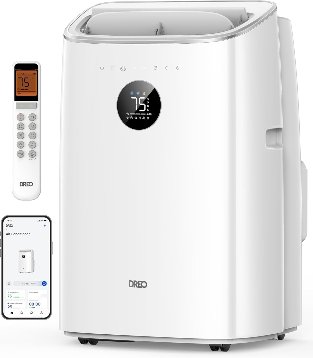 DREO 318S Portable Air Conditioner 8000 BTU Smart WiFi AC 3-in-1 White gallery