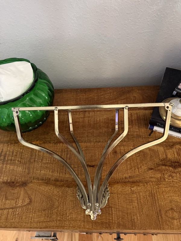 Vintage Solid Brass Shelf 11”x8"X5" Art deco Detailing EUC Hollywood Regency gallery