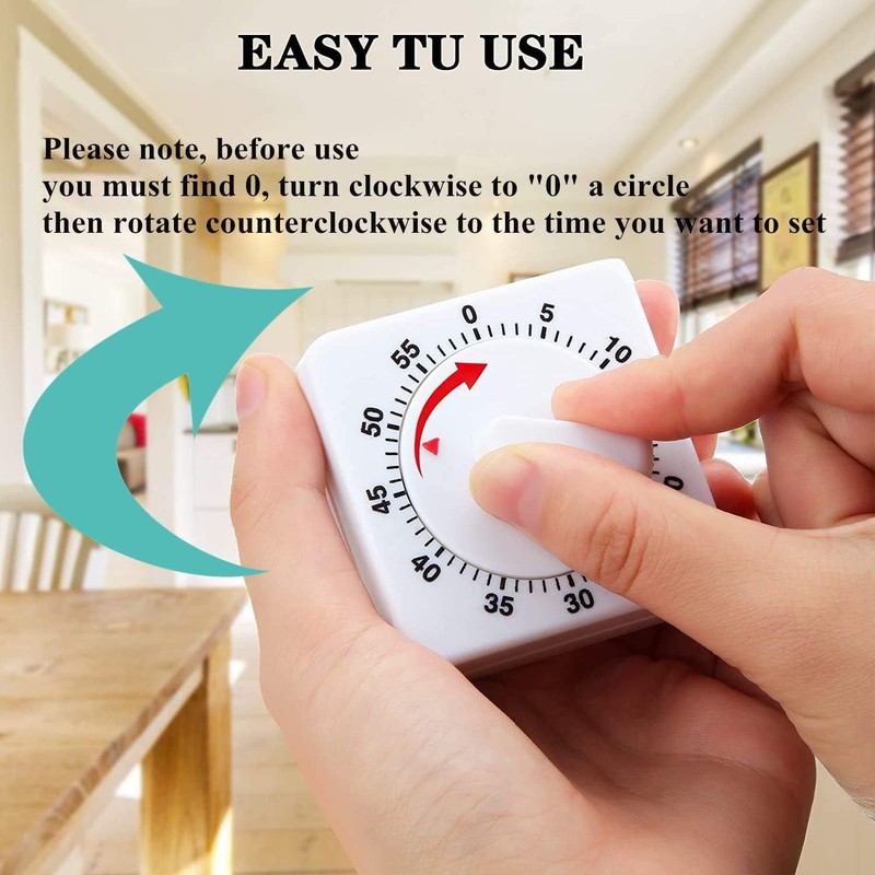 2*Square 60 Minute Mechanical Kitchen Timer,Egg Kitchen Cooking Timer Countdown gallery