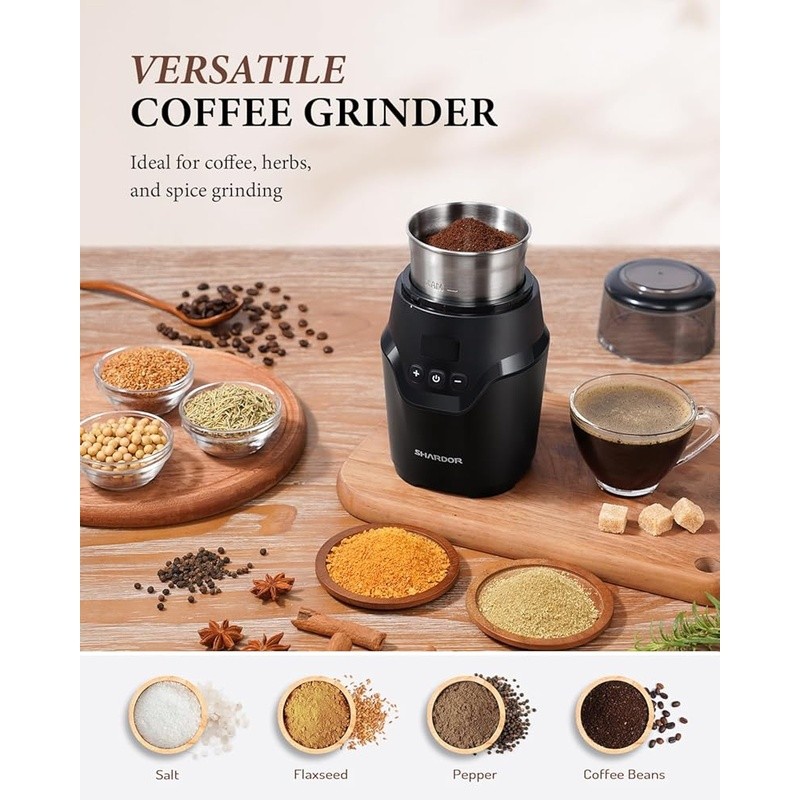 Smart Coffee Grinder Adjustable Silent Stainless Steel Removable Cup 63dB New gallery