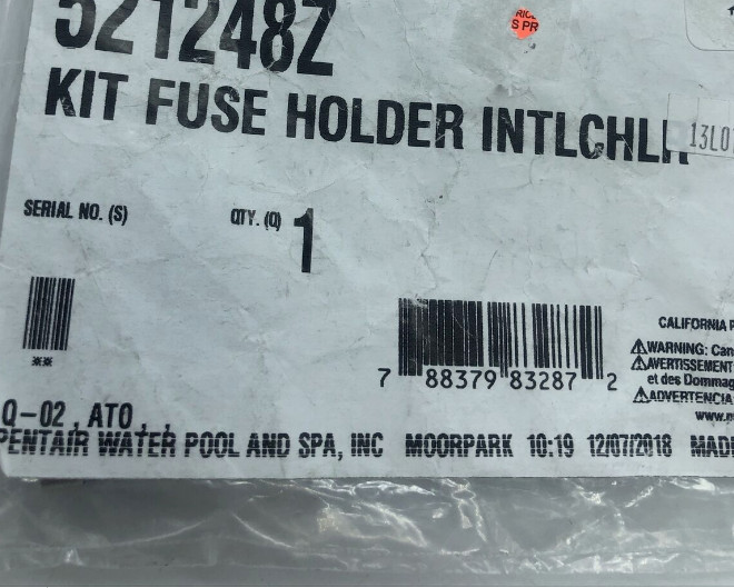 Fully Assembled Pentair Chlorinator Fuse Holder for Pentair Intellichlor 521248Z gallery