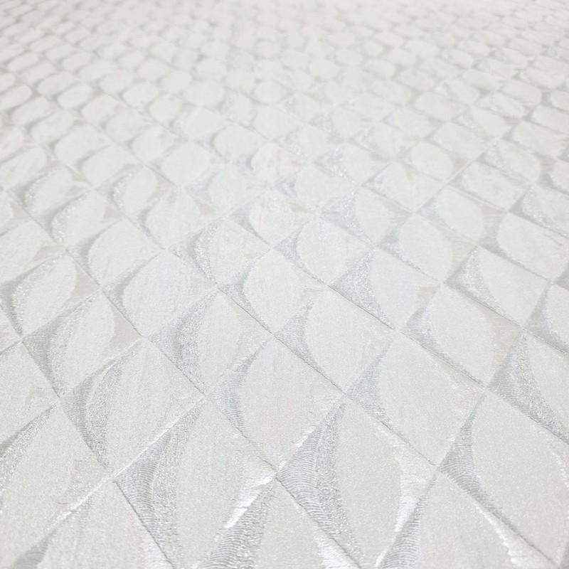 Light Gray beige white silver glitter faux fabric diamond textured Wallpaper 3D gallery