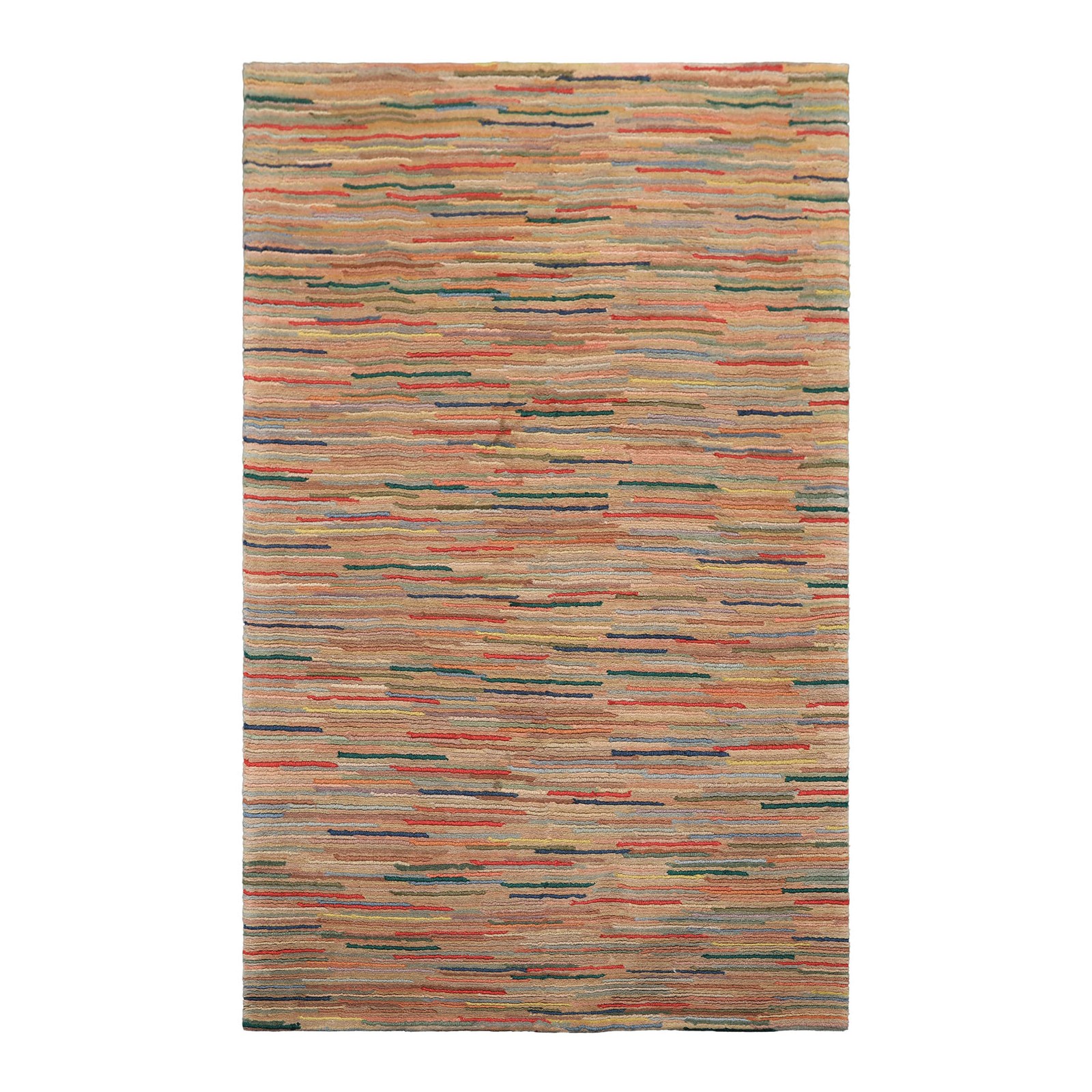 4'1''x6'5'' Hand Knotted Wool Rose Tibetan Modern Loop n cut pile Rug gallery