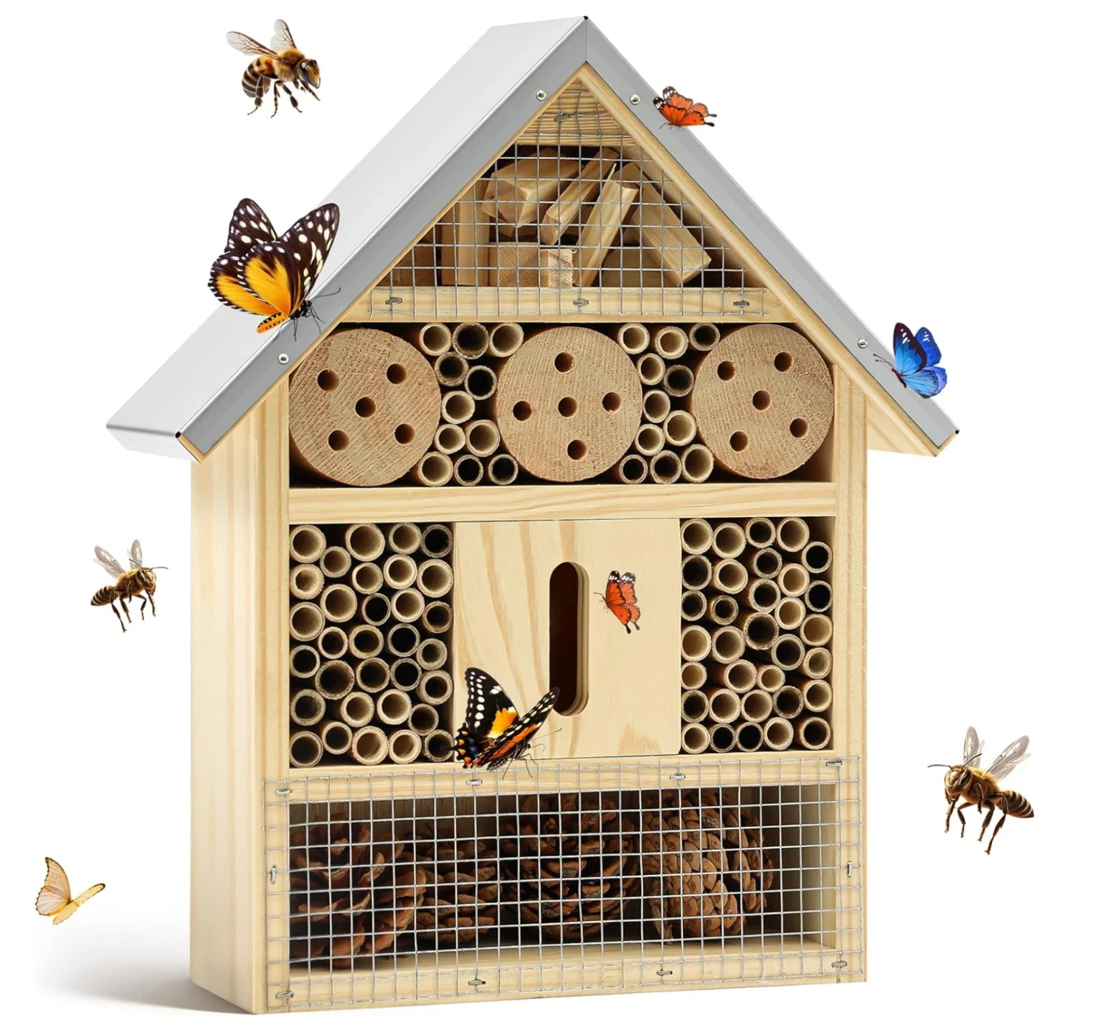Insect Hotel&Mason Bee House-Butterfly House,Multi-Functional Bee Hotel 4 Garden gallery