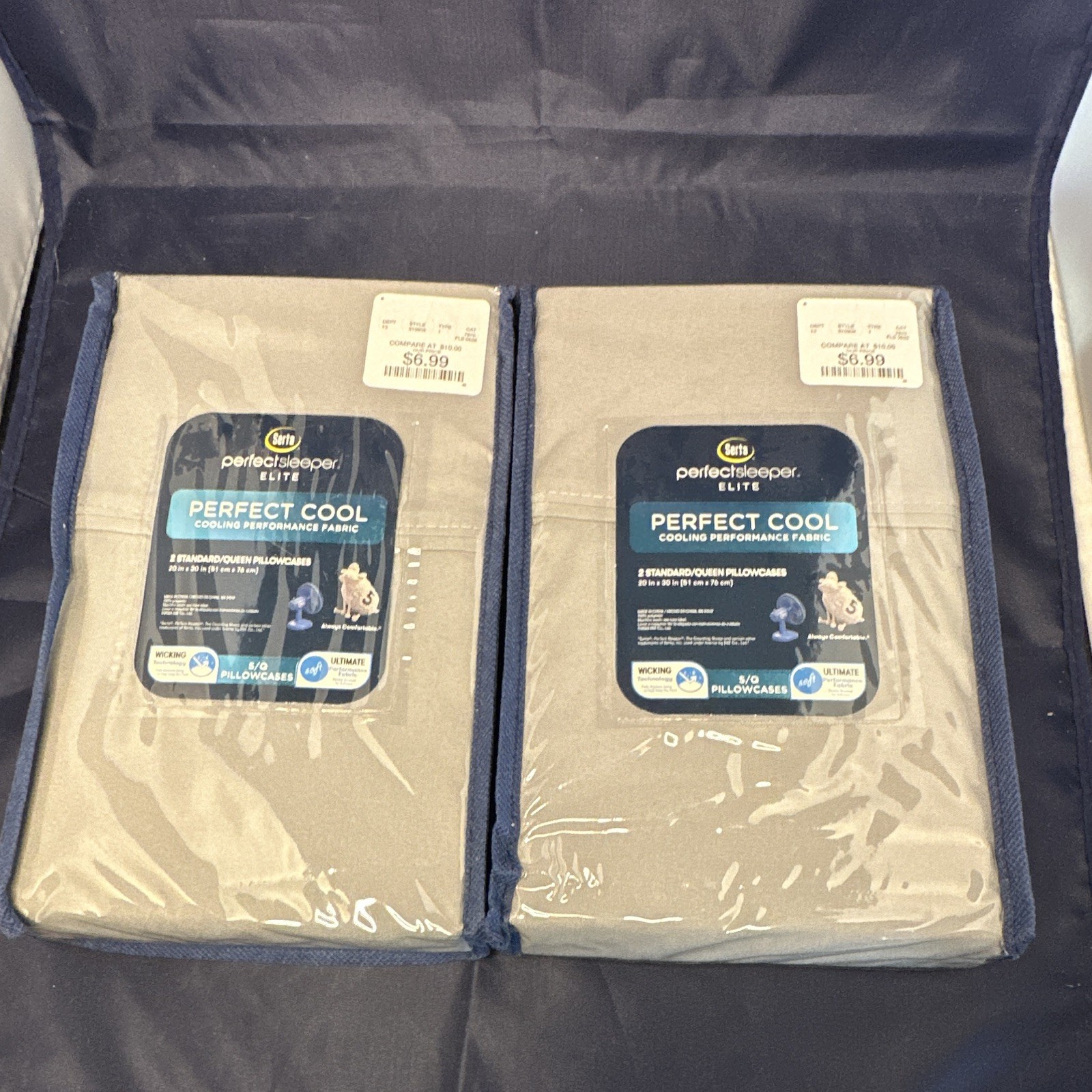 Serta Perfect Sleeper Elite Perfect Cool Cooling Pillowcases 2pk Gray 20x30 gallery