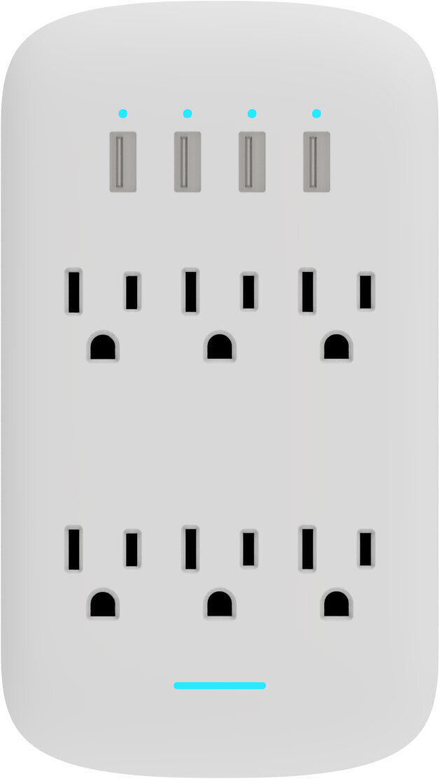 6 Outlet Wall Tap Surge Protector w/ 4 USB Ports 490J gallery