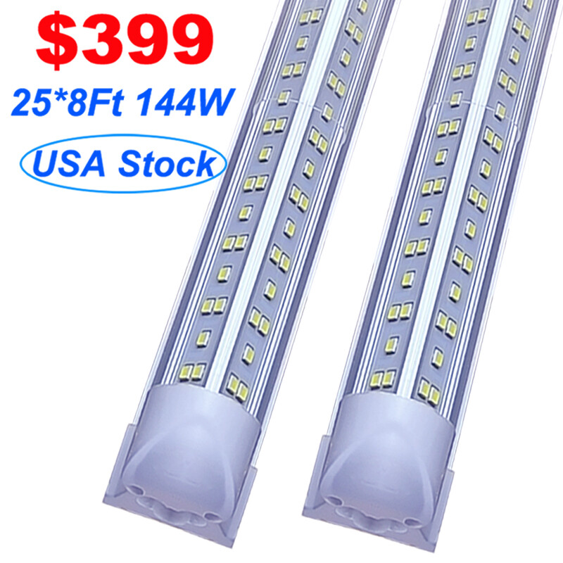 25Pack 144W 6500K LED Lights 8 Foot for Shop Factory Office Hospital Supermarket gallery