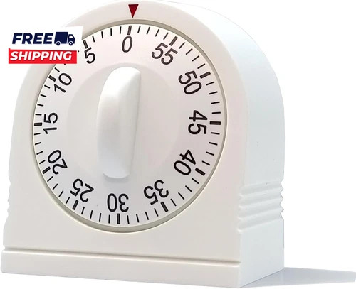 60 Minute Wind up Timer, Visual Mechanical Timer with Loud Alarm, Manual Countdo gallery