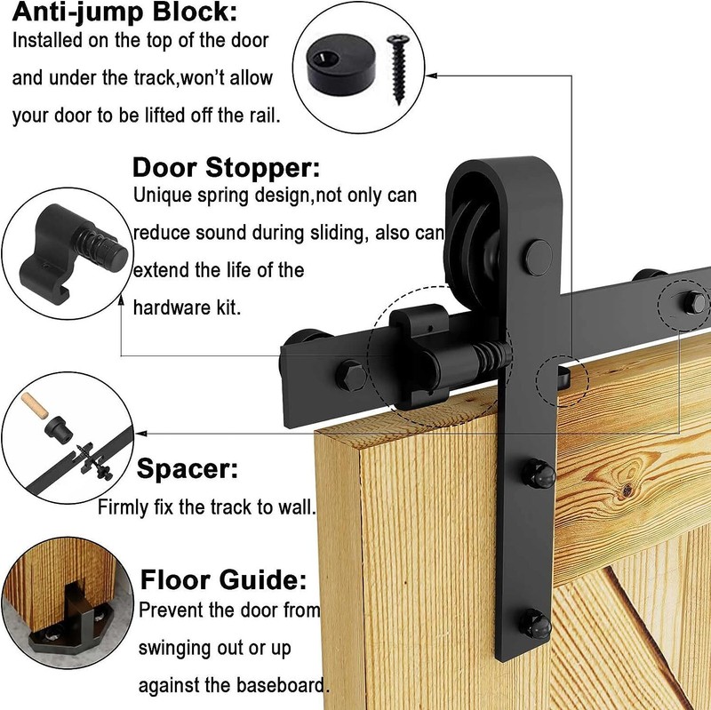 4FT-20FT Sliding Barn Door Hardware Track Kit Modern Closet For Hang 1/2 Door gallery