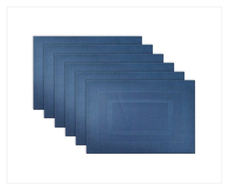 Polyvinyl Chloride Doubleframe Placemat, Set of 6 - Dark Blue gallery