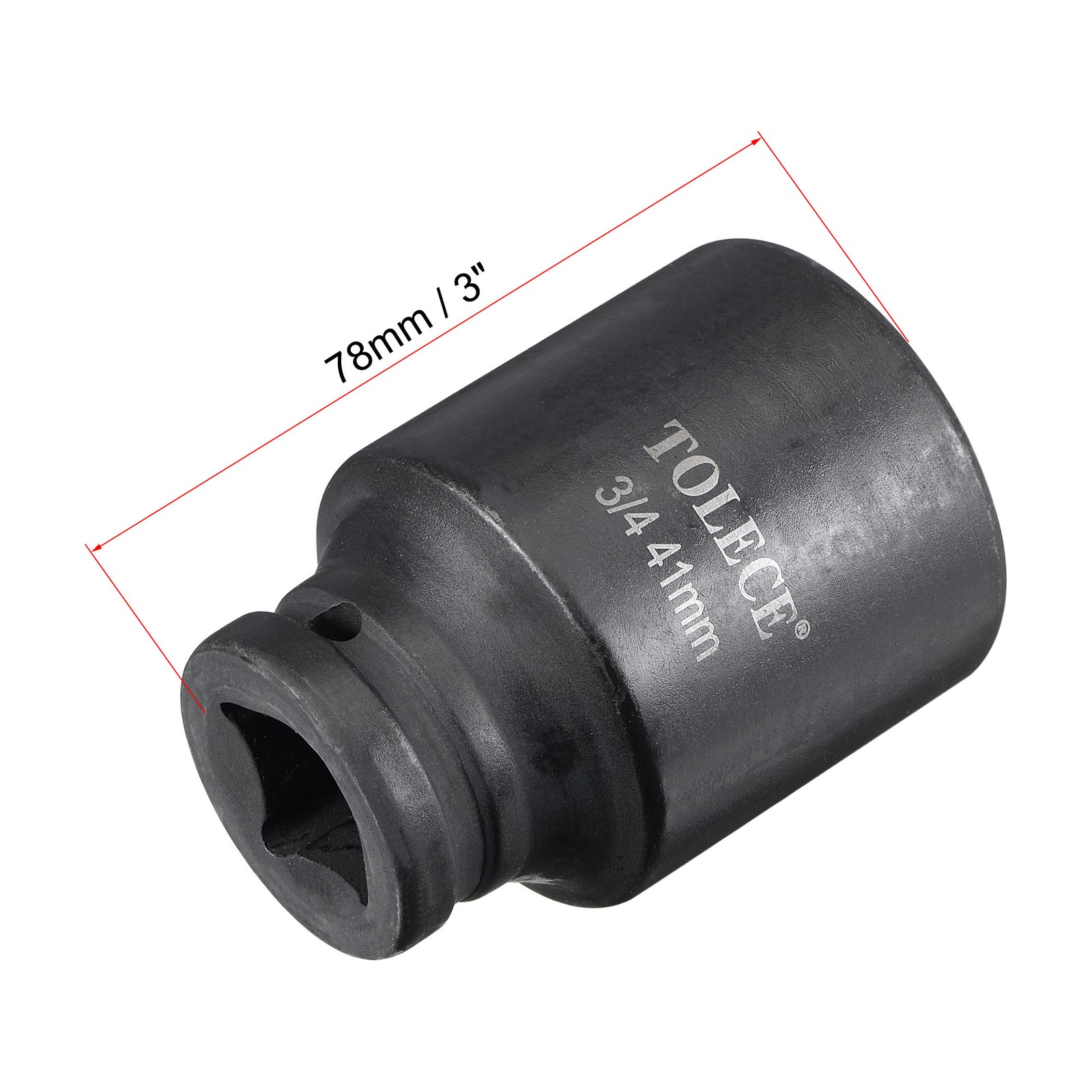 3/4-Inch Drive 41mm 12-Point Deep Impact Socket CR-MO Steel 78mm Length gallery