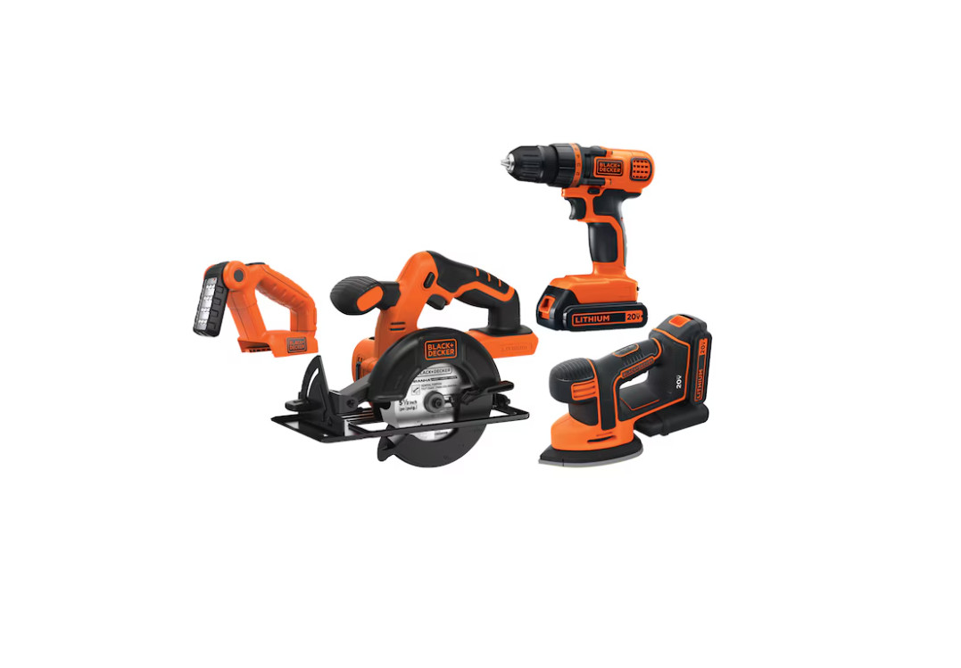BLACK+DECKER 20V MAX 4-Tool Cordless Combo Power Kit - Black/Orange New in Box gallery