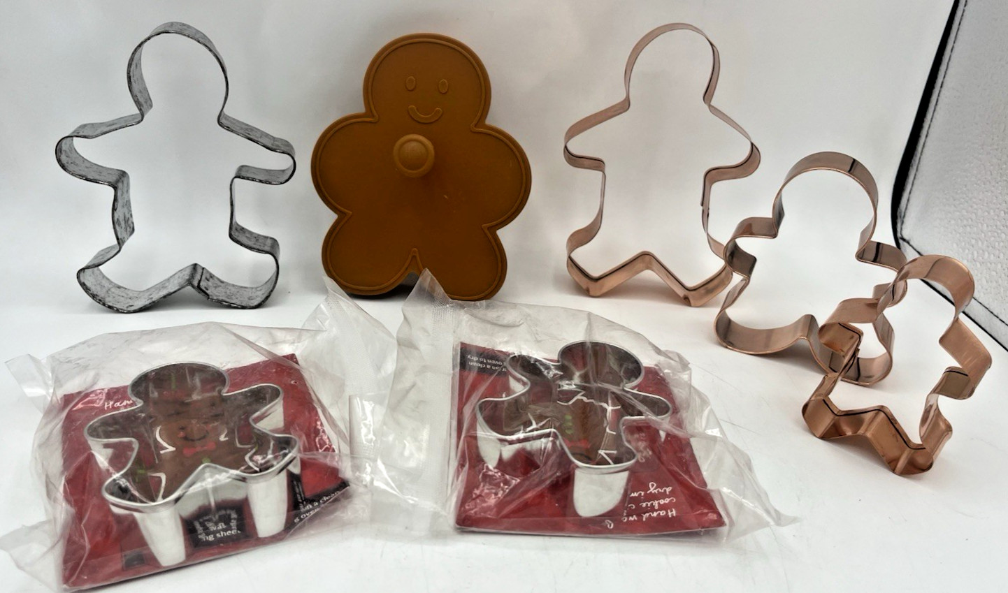 7 Gingerbread Cookie Cutters Stainless Steel Copper Plastic Variety Holiday gallery