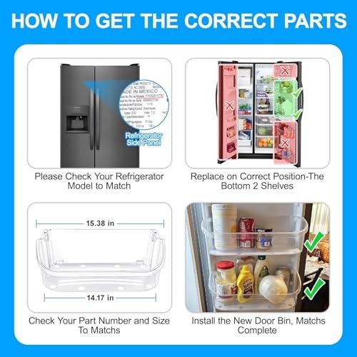 2 Pack Refrigerator Door Bin Replacement, Compatible with Frigidaire Models, Dur gallery