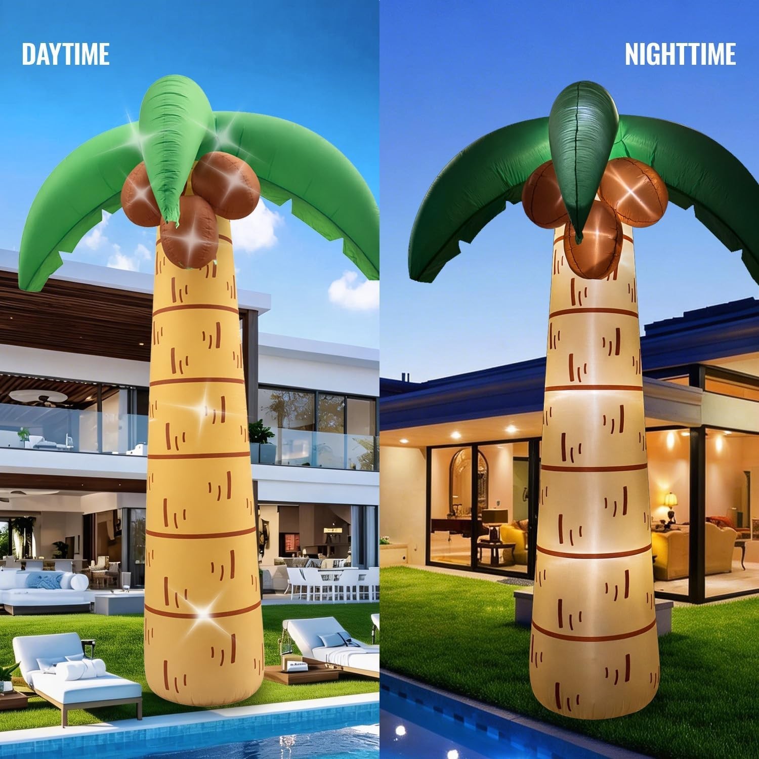 NEW 12FT Giant Summer Palm Tree Inflatable LED Yard Garden Porch Lawn Decor gallery