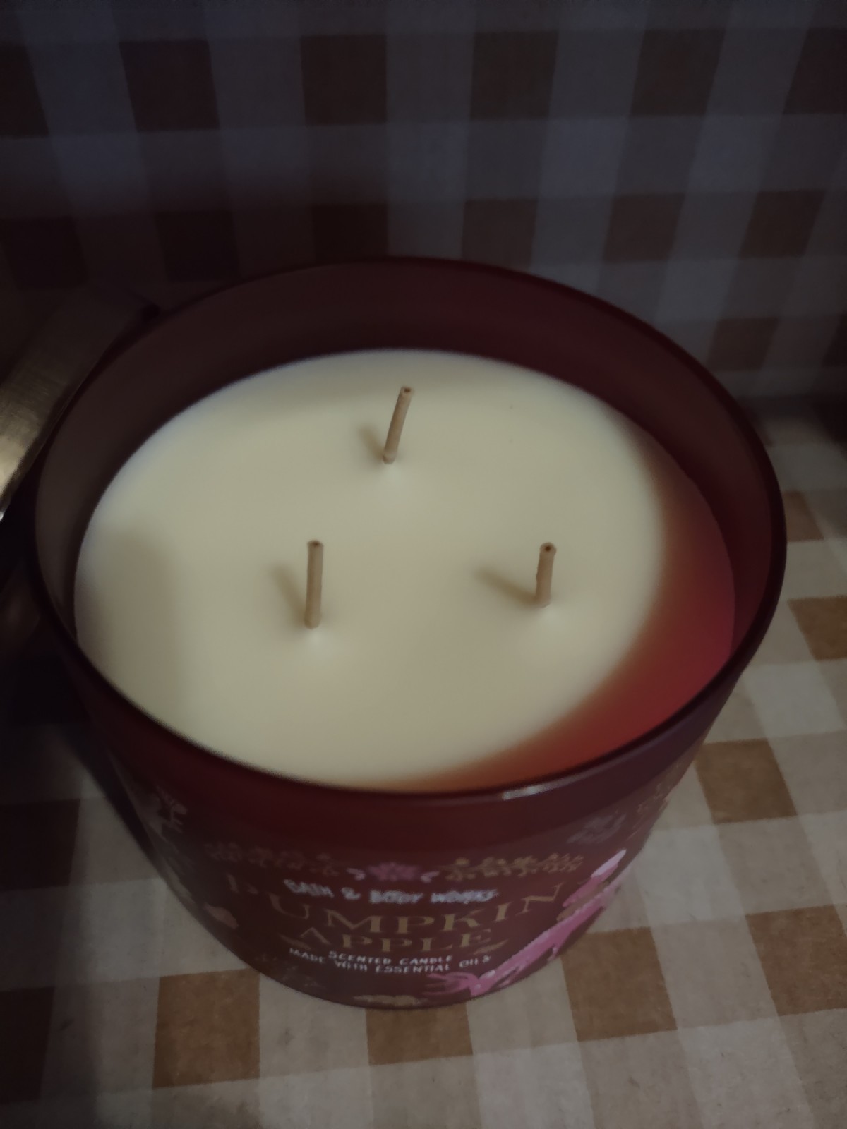 Bath & Body Works PUMPKIN APPLE 3-Wick Candle NEW RARE DEER LABEL gallery