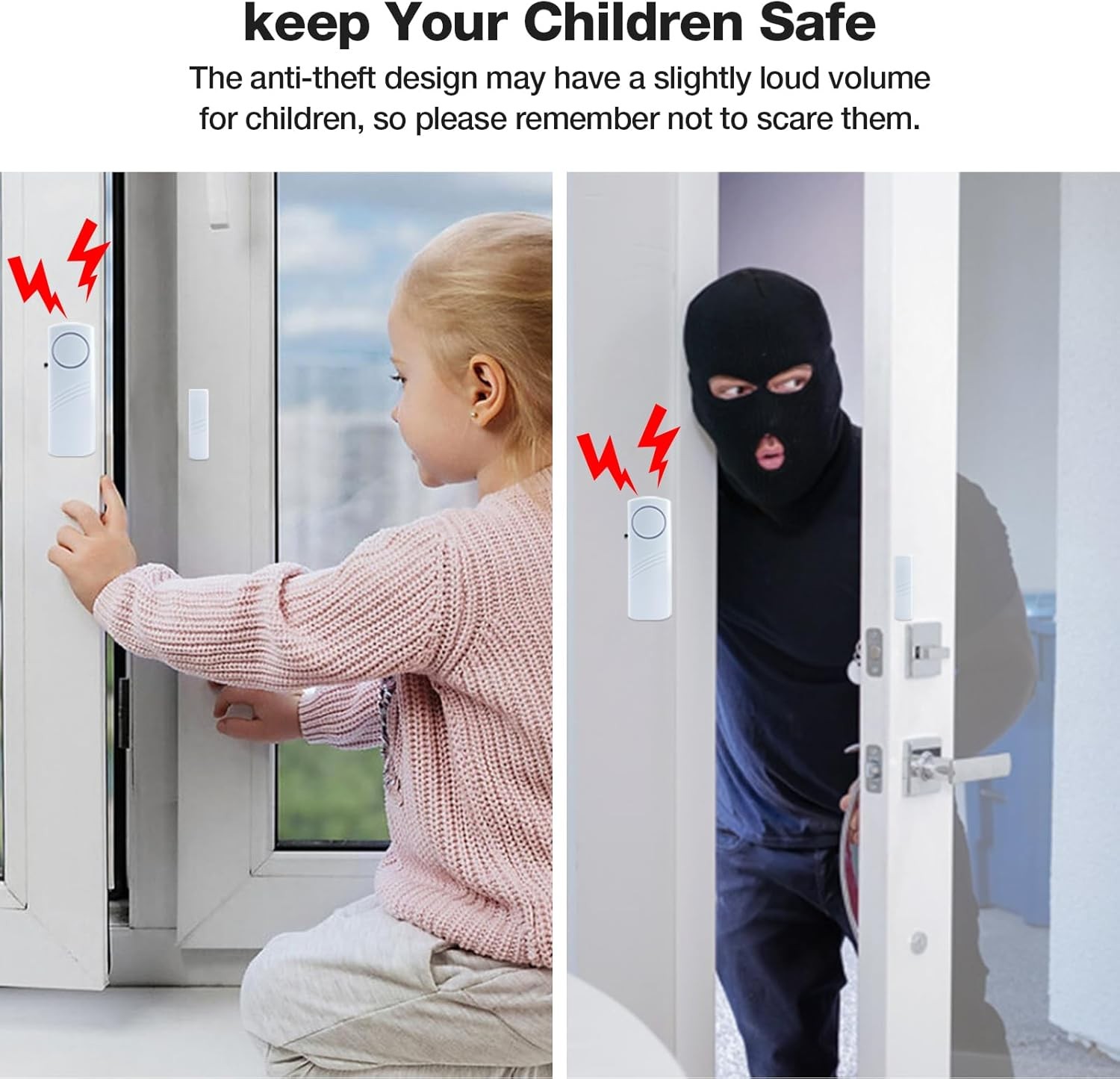 Door Window Alarm, 95DB Door Alarms for Kids Safety, Wireless Sensor Door Window gallery