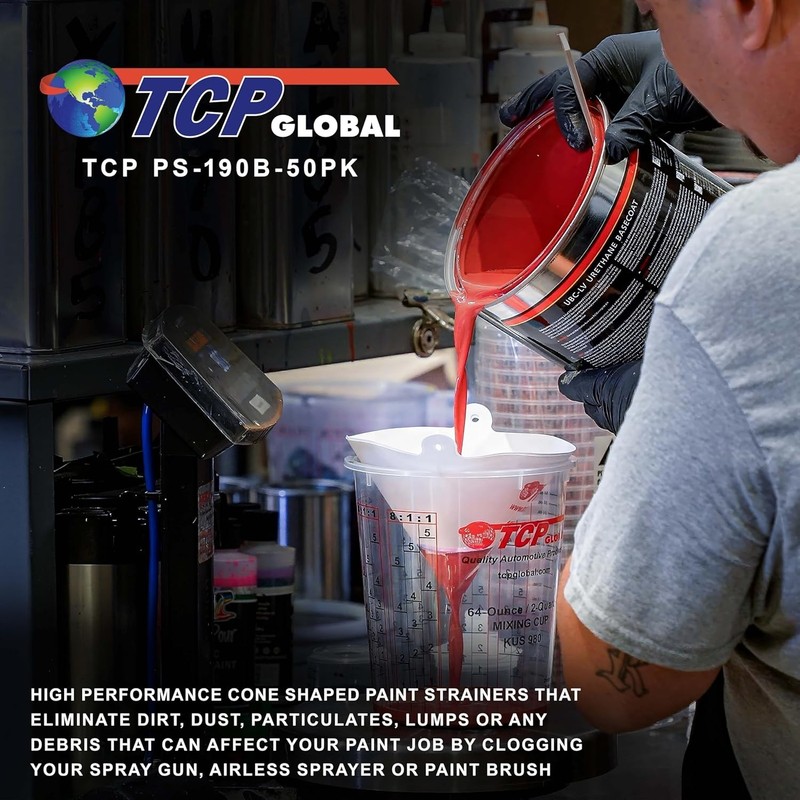 TCP Global - 190 Micron Filter Tips Ultra-Fine Paint Strainer (50 Pack) - Pure B gallery
