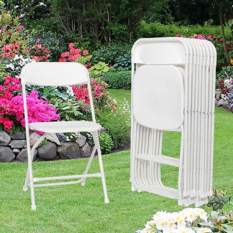 (5 to 25 PCS) Folding Plastic Stackable Chairs for Home Garden Wedding Party gallery