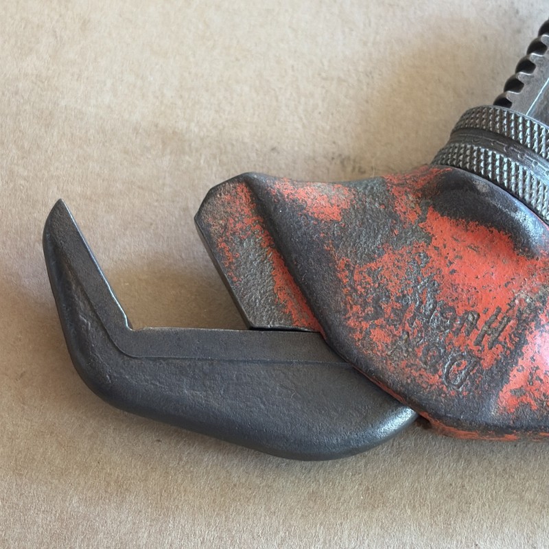 Vintage Ridgid E-110 10" Offset Smooth Jaw Pipe Wrench - Made In USA gallery
