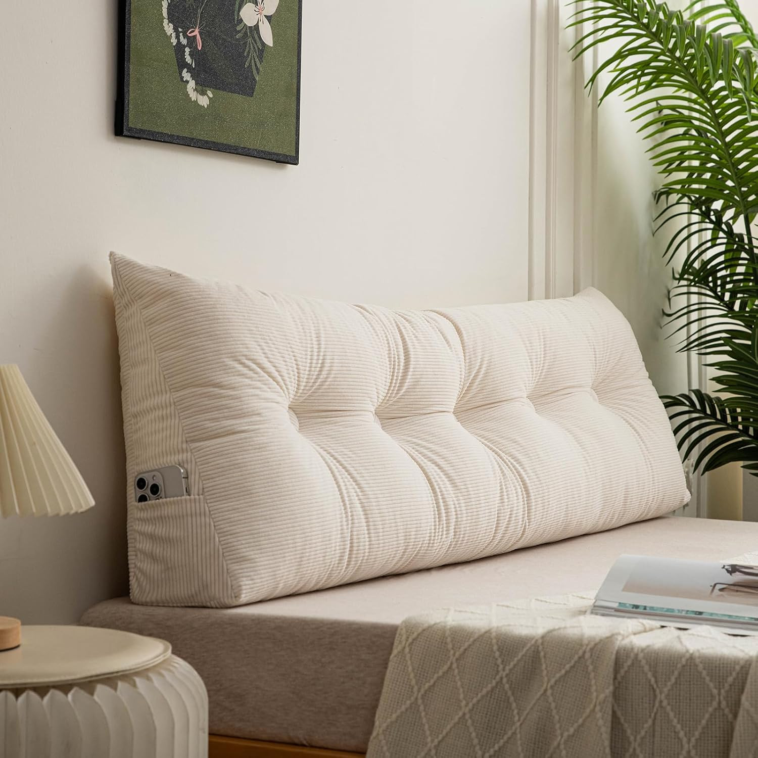 Triangular Headboard Pillow Twin XL for College Dorm Headboard Bed Wedge Pillows gallery