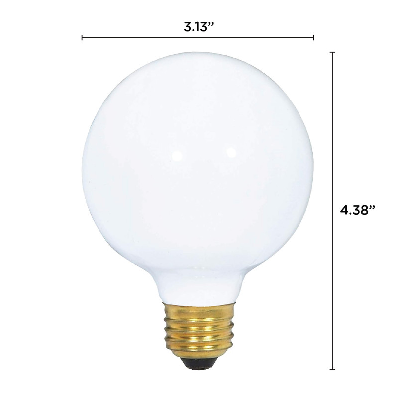 4 Pack White Globe Vanity Decorative Bulbs 120V 25W G25 Medium E26 Base Dimmable gallery