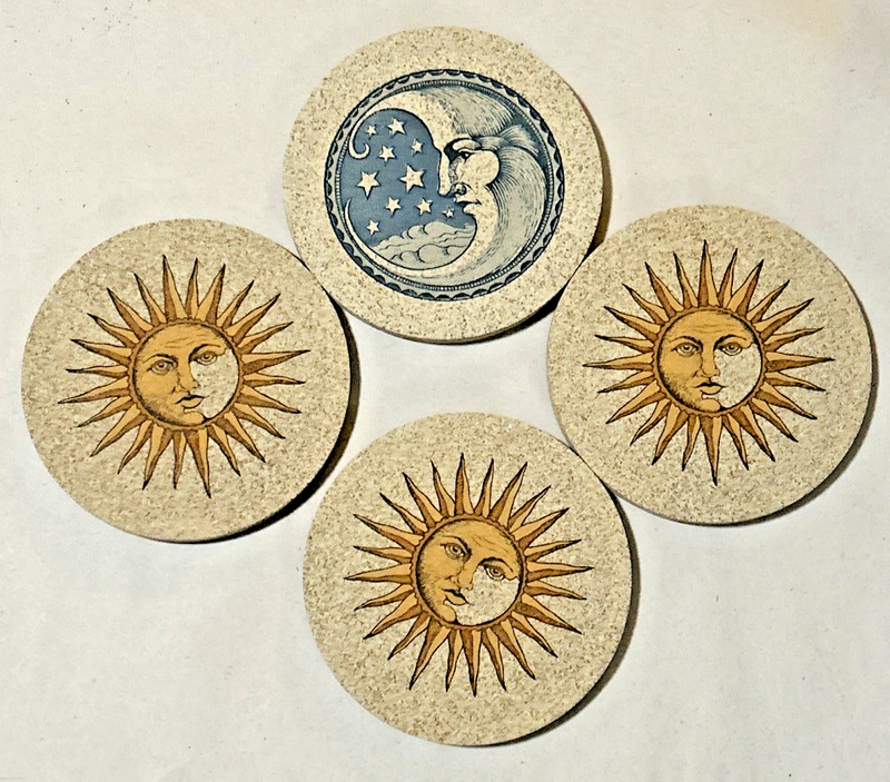 Thirstystone ~ Natural Sandstone Coasters ~ 4 Sun and Moon ~ *NEW* gallery
