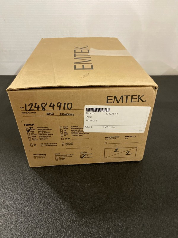 Emtek 5312US4 Providence Rectangular Keyed Entry Lever, Satin Brass gallery