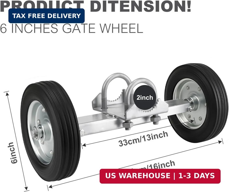 Adjustable Sliding Gate Wheel, 6" Tensioner Set with Mounting Bracket and U-Bolt gallery