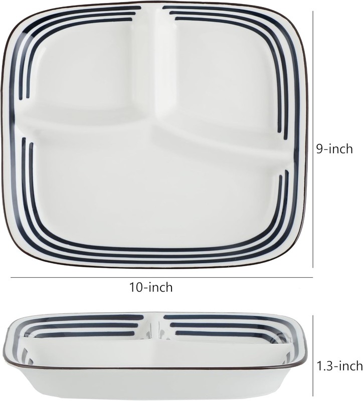 10-Inch Ceramic Portion Control Plate Healthy Meal Balance (Adult Diet Divided gallery