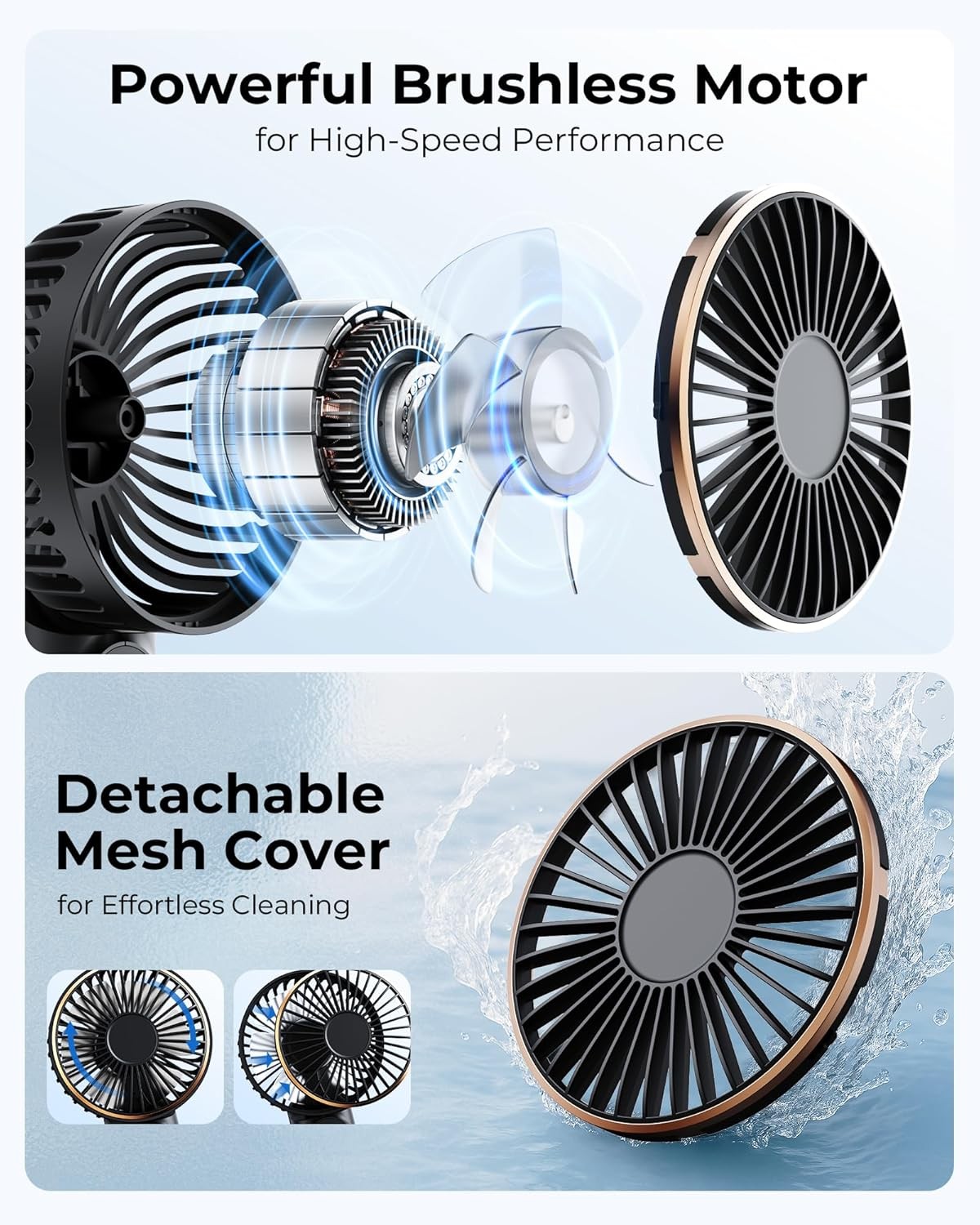 Portable Handheld Fan, Portable Fan Rechargeable,4000mAh180° Adjustable 6 Speed gallery