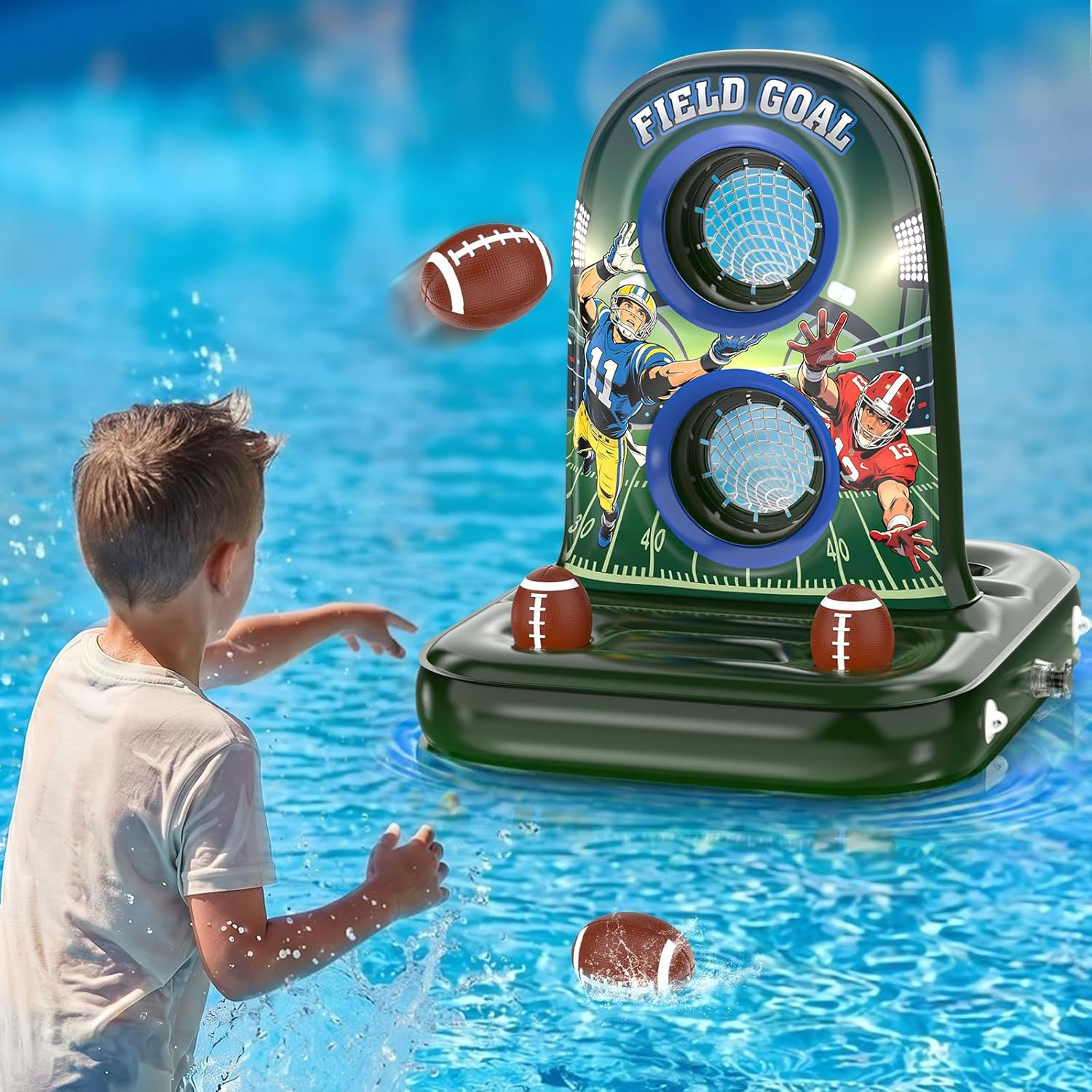 Pool Football - Inflatable Pool Toys for Kids Ages 8-12 with Stable Base and 4 B gallery