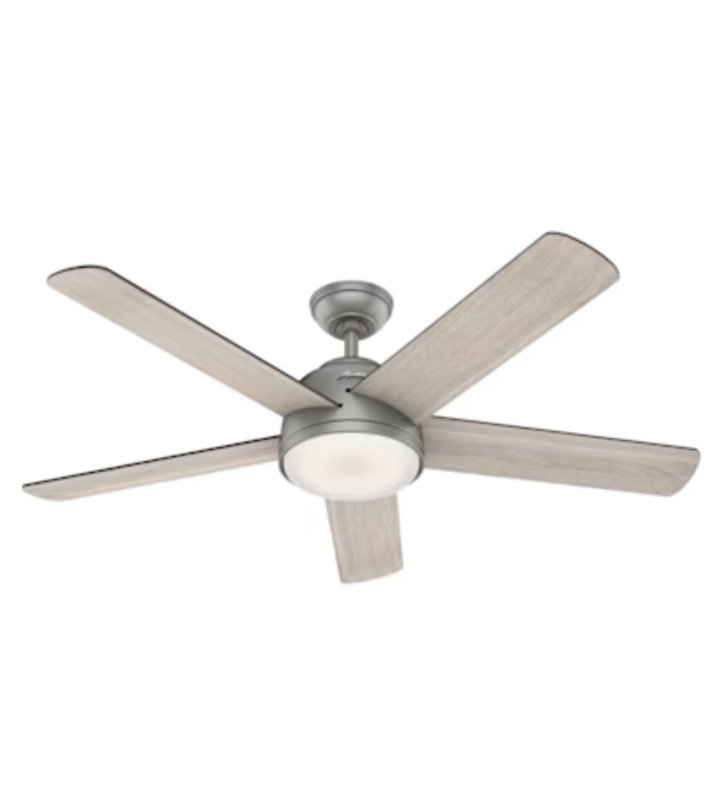 HUNTER 54" MATTE SILVER WIFI REMOTE LED LIGHT Ceiling Fan gallery