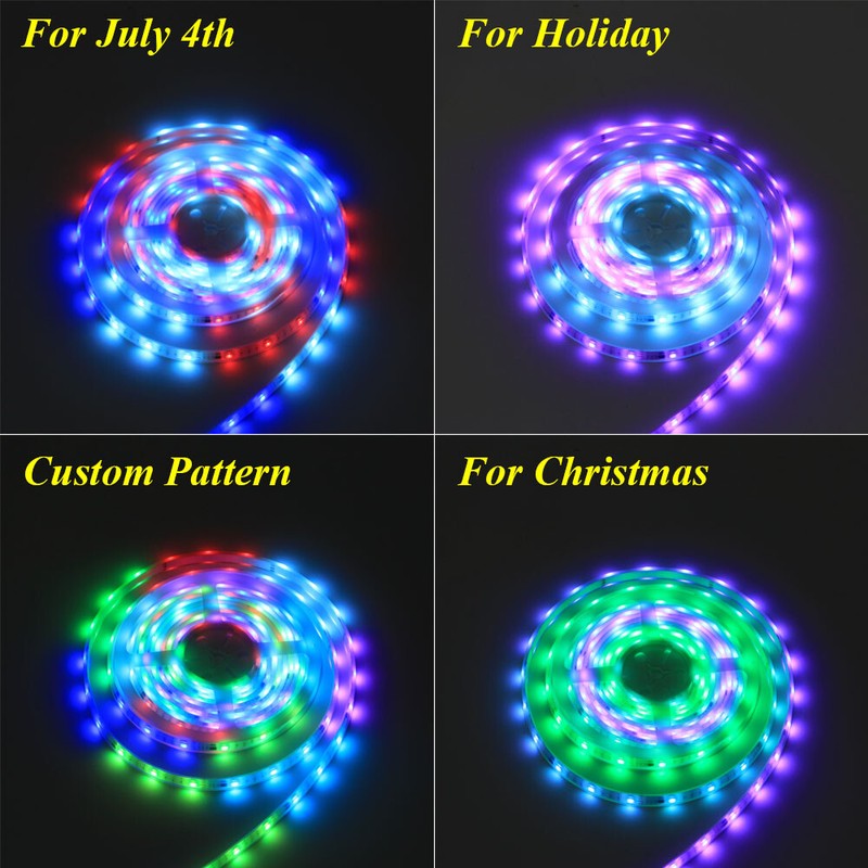 20FT 50FT 80FT 120FT 200FT Chasing Effect Pixels Addressable LED Strip Light 12V gallery
