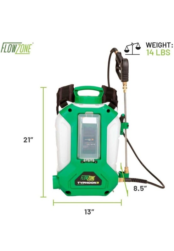 FlowZone Typhoon 3 Variable Pressure, Battery Backpack Sprayer 4-Gallon gallery
