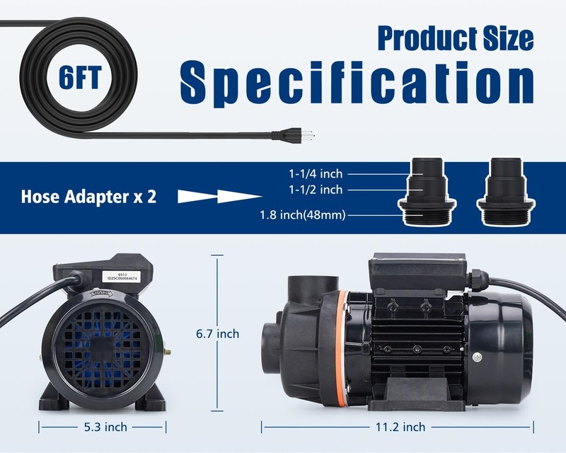 Powerful Pool Pump 1/3HP 2640GPH Replacement for Sand Filter Systems Compatib... gallery