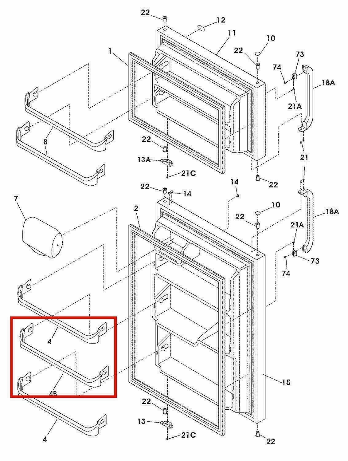 Fridge Door Shelf Retainer Bar Middle Rack 240534701 Kenmore FrigidaireFRT8B5EWC gallery