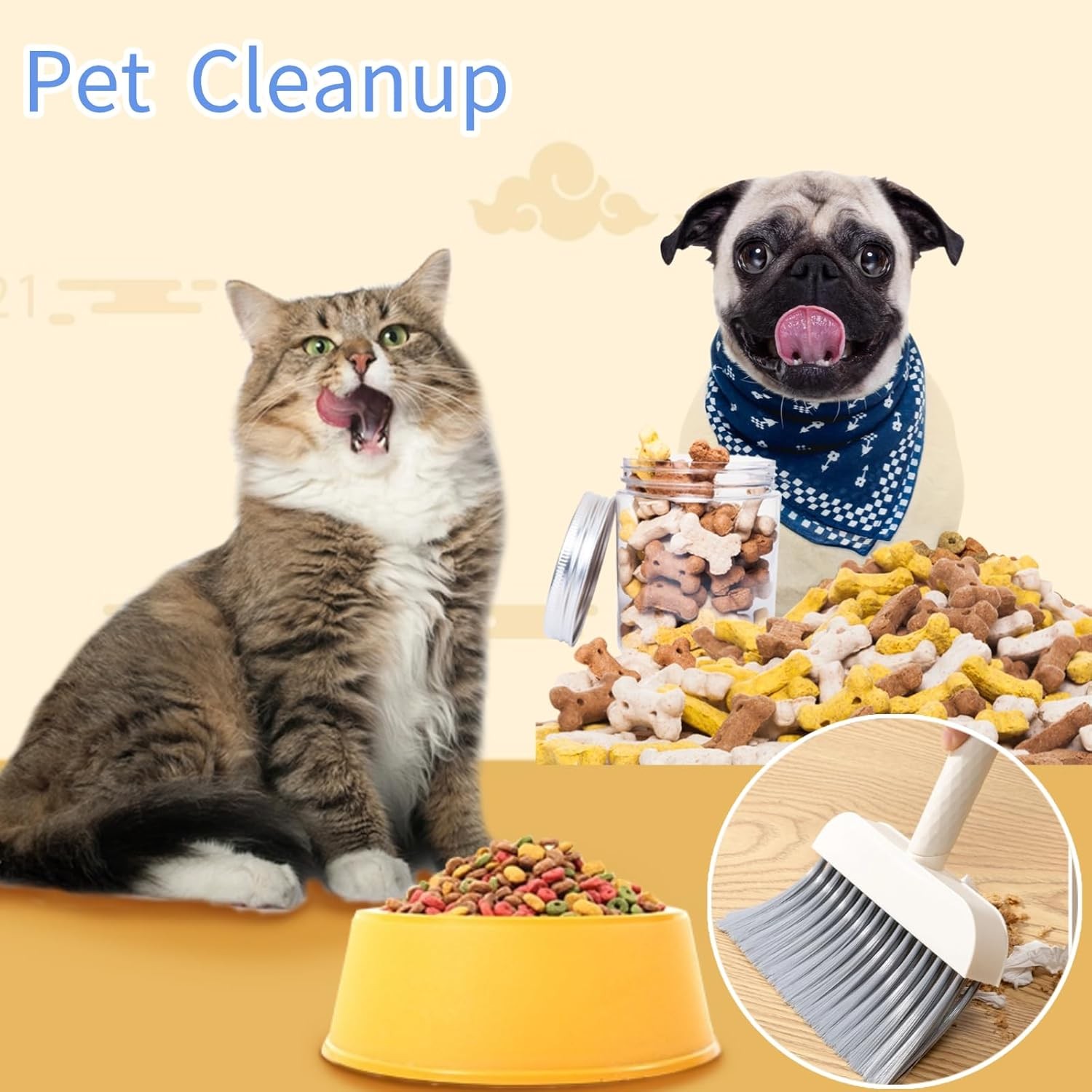 Mini Broom and Dustpan Set Compact Cleaning Kit for Home Car Travel Pet Hair gallery
